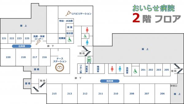 おいらせ病院2階フロアマップです。
