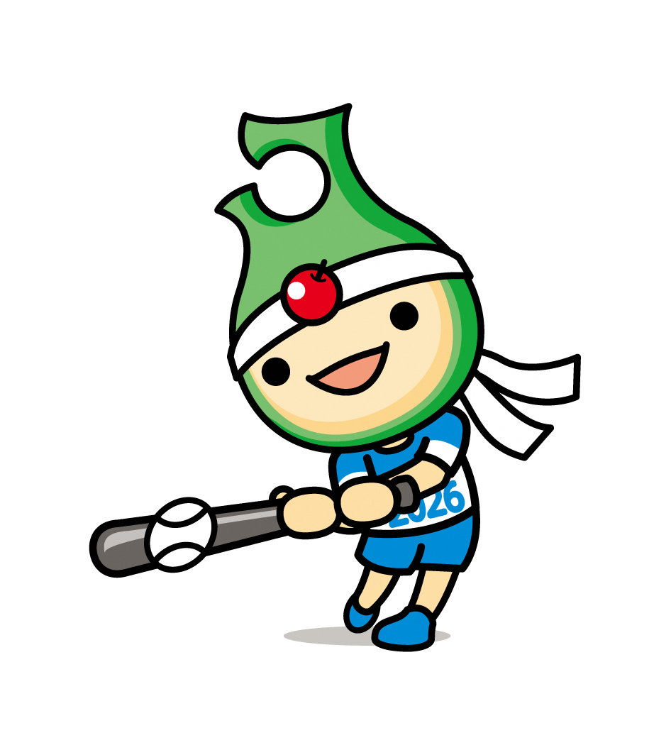 アップリートくんがバッティングをする画像