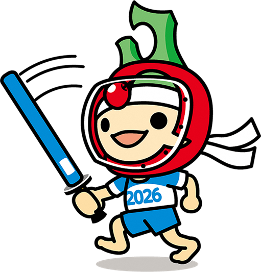 スポーツチャンバラをするアップリートくん